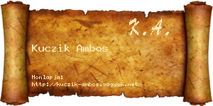 Kuczik Ambos névjegykártya